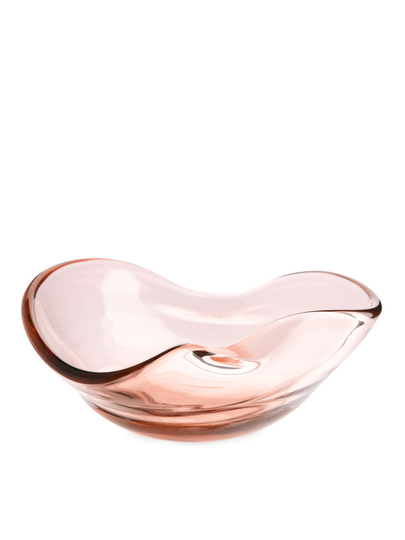 Sculptural glass bowl 17 cm - Pink