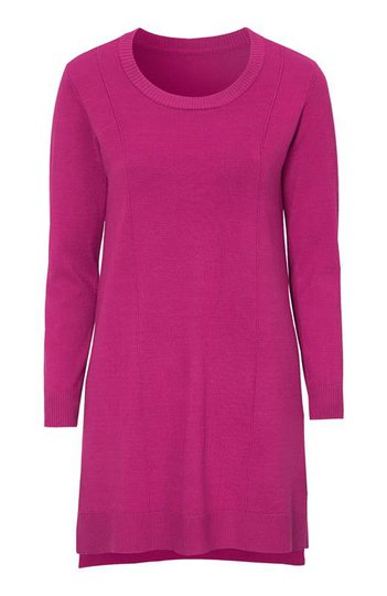 Cellbes Finstickad långärmad tunika Fuchsia