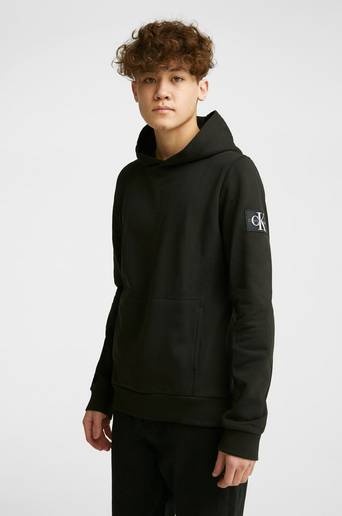 Calvin Klein Hoodie Badge Rib Hoodie Svart