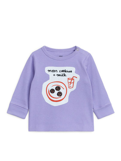 Printed Rib Top - Purple