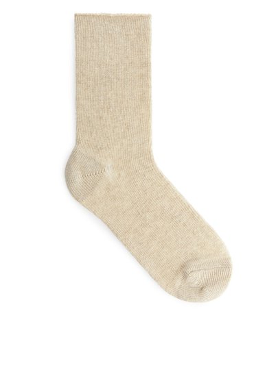 Cotton Linen Sock - Beige