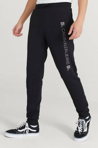 Calvin Klein Mjuksibyxor Monogram Block Logo Sweatpants Svart