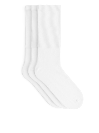 Sporty Cotton Socks - White