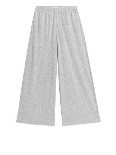 Wide Jersey Trousers - Grey