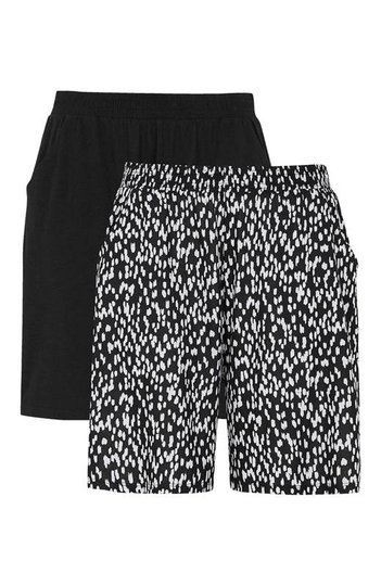 Cellbes Mönstrade shorts med fickor 2-Pack Svart Vit