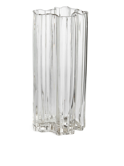Irregular Glass Vase 25 cm - White