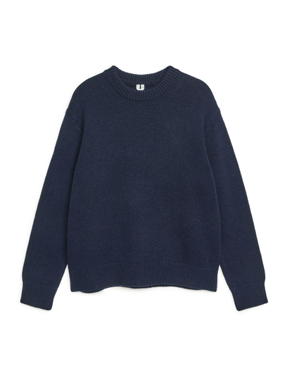 Heavy Knit Wool Jumper - Blue