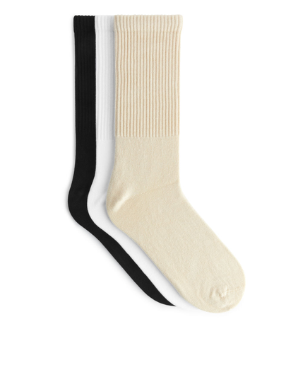 Sporty Cotton Socks Set of 3 - Orange
