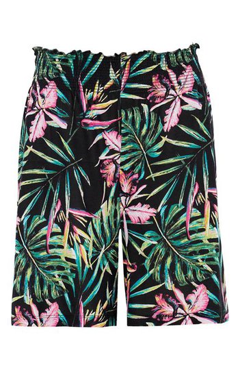 Cellbes Shorts i trikå med smocklinning Svart Mönstrad