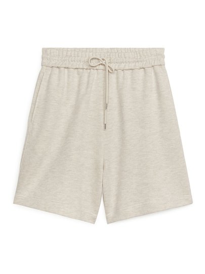 Lyocell Blend Shorts - Beige