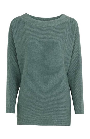 Soyaconcept Mjuk jumper med pingvinärm Dollie Grönmelange