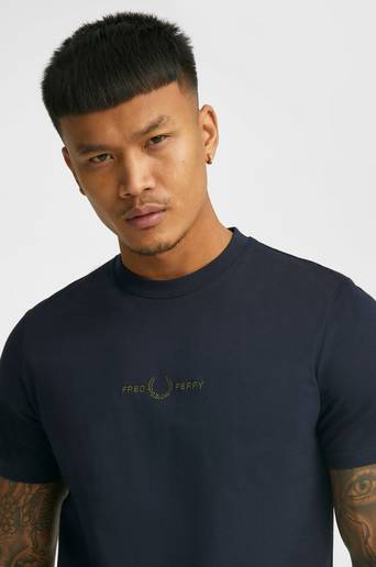 Fred Perry T-Shirt Embroidered T-Shirt Blå