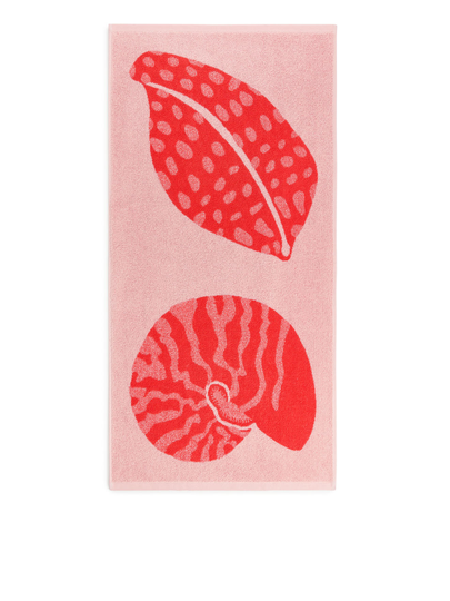 Jacquard Woven Bath Towel - Red