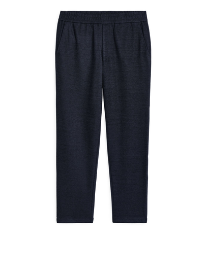 Wool Blend Trousers - Blue