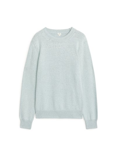 Silk Blend Crewneck Jumper - Blue