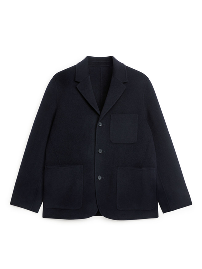 Double-Face Wool Blazer - Blue