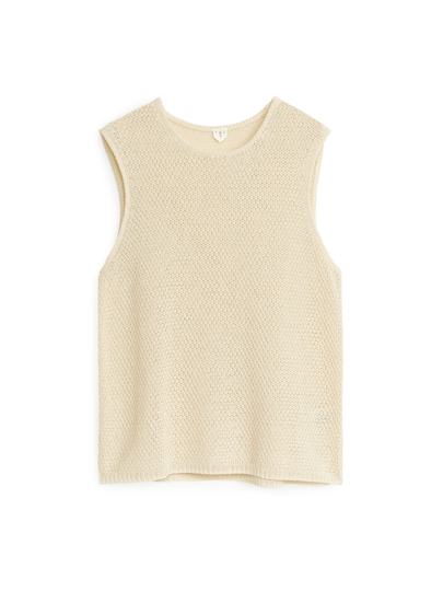 Lace-Knit Vest - White