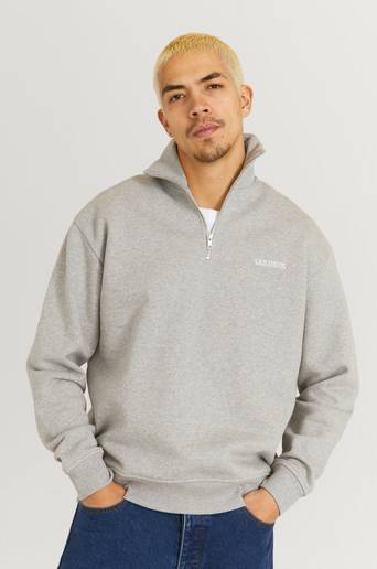 Les Deux Tröja Diego Halfzip Sweatshirt Grå