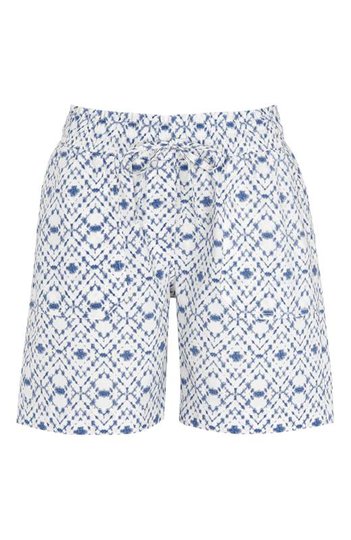 Cellbes Shorts med resårmidja Vit Mönstrad