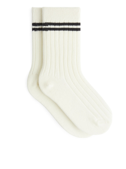 Rib Knit Socks Set of 2 - Black