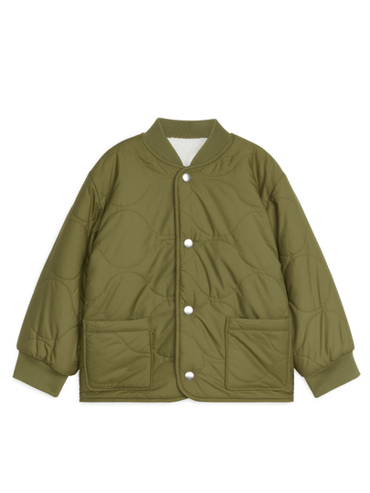 Reversible Quilt Pile Jacket - Green