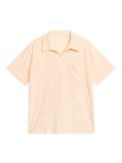 Cotton Towelling Polo Shirt - Orange
