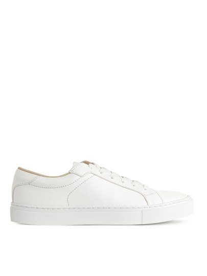 Leather Court Trainers - White