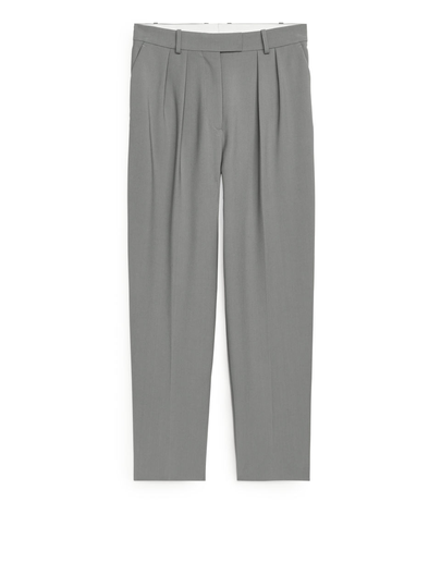 Tapered High-Waist Trousers - Green
