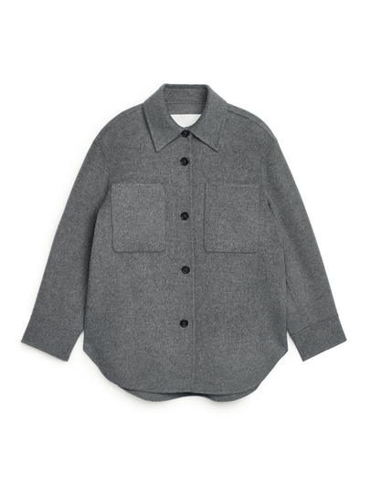 Relaxed Wool Overshirt - Grey