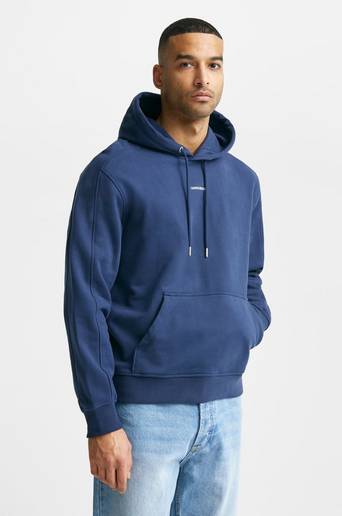 Calvin Klein Jeans Hoodie Micro Branding Hoodie Blå