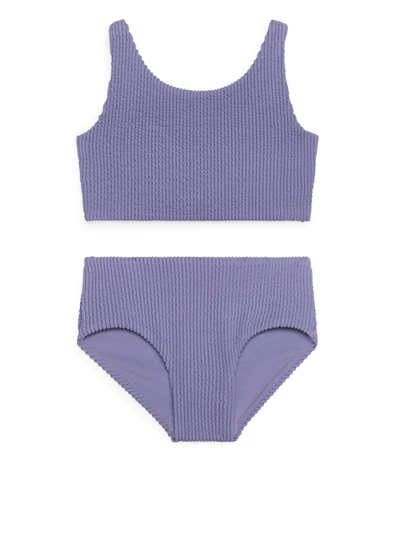 Seersucker Bikini Set - Purple