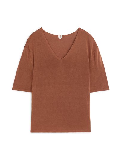 Sheer Knit Top - Orange