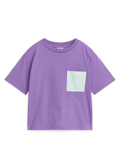 Contrast Pocket T-Shirt - Purple