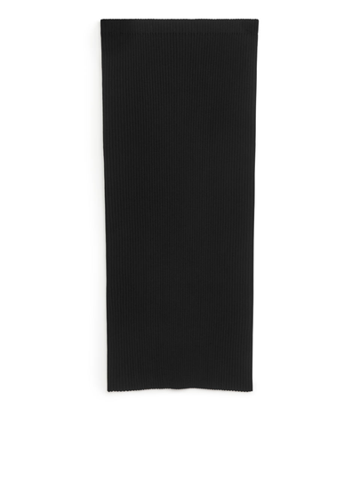 Ribbed Pencil Skirt - Black