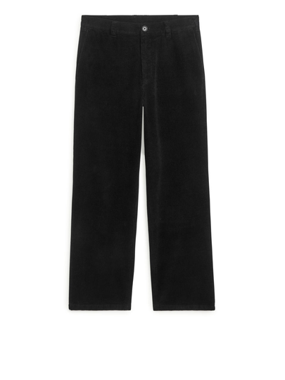 Straight Corduroy Trousers - Black