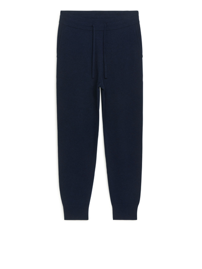 Knitted Merino Joggers - Blue