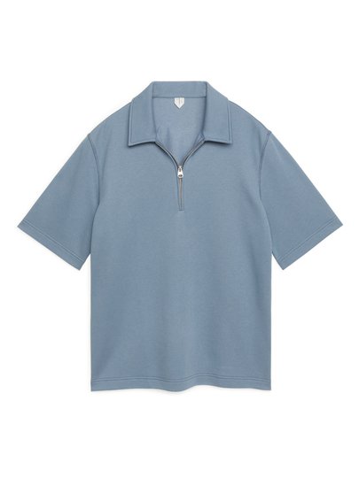 Zipped Polo Shirt - Blue
