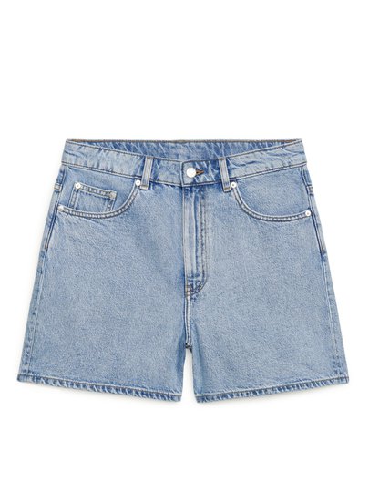 High Waist Denim Shorts - Blue