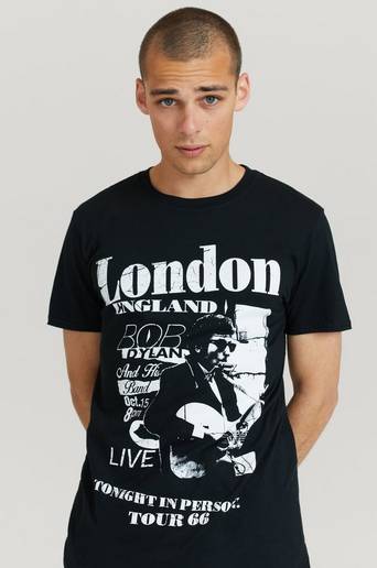 Rock Off T-Shirt Bob Dylan Tee Svart