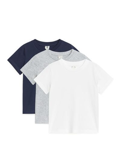 Crew-Neck T-Shirt Set of 3 - White