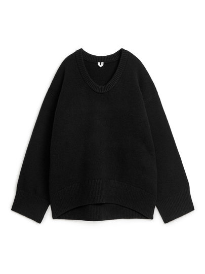Oversized Wool Jumper - Black