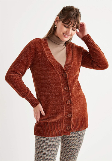 Cardigan i chenille
