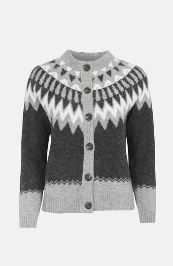 Mönsterstickad cardigan Merla