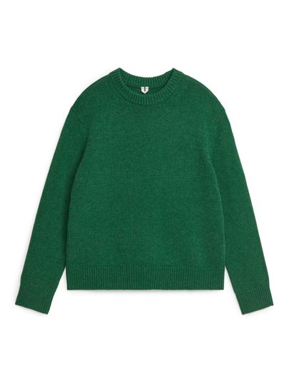 Heavy Knit Wool Jumper - Green