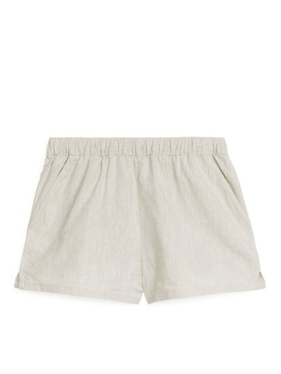 Linen Blend Shorts - Beige