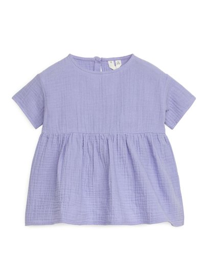 Relaxed Muslin Dress - Purple