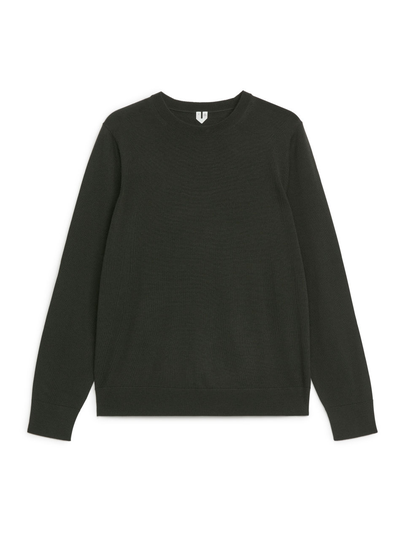 Fine Knit Merino Jumper - Green