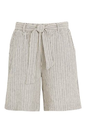 Freequent Shorts i linnemix Lavara Offwhite Svart