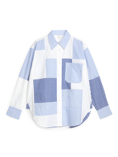 Leftover Fabric Patchwork Shirt - White