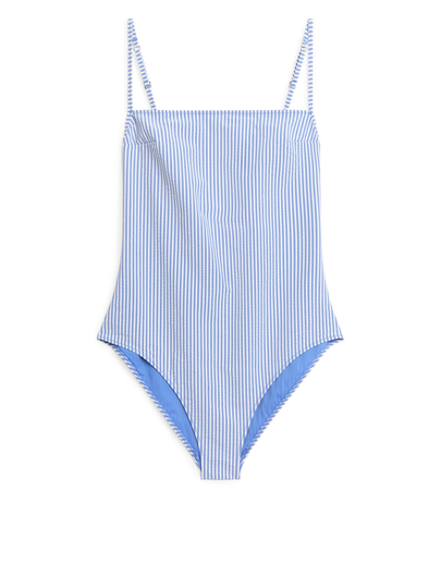 Seersucker Swimsuit - Blue